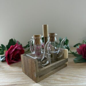 Set huilier-vinaigrier Freesia avec support
, 3 pcs
