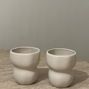 Verre Stripe en grès céramique , 2 pcs