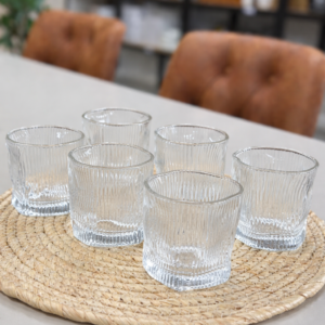 Verre Glace Strié  210 ml , 6 pcs