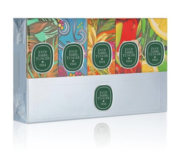 Coffret Eyüp Sabri Tuncer Eau de Cologne 16 ml, 5pcs (Tabac, Océan, Ambre, Mandarin, Citron)