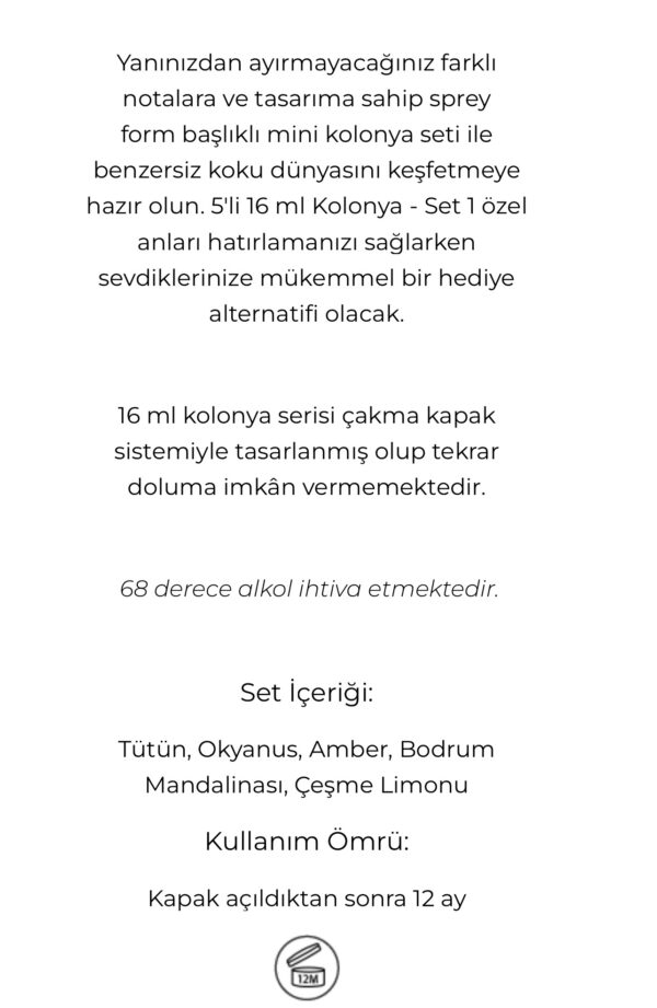 Coffret Eyüp Sabri Tuncer Eau de Cologne 16 ml, 5pcs (Citron, Fleur de cerisier, Thé Blanc, Souvenir, Lavande) – Image 3