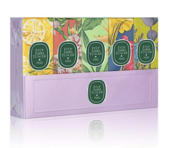 Coffret Eyüp Sabri Tuncer Eau de Cologne 16 ml, 5pcs (Citron, Fleur de cerisier, Thé Blanc, Souvenir, Lavande)