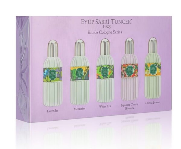Coffret Eyüp Sabri Tuncer Eau de Cologne 16 ml, 5pcs (Citron, Fleur de cerisier, Thé Blanc, Souvenir, Lavande) – Image 2