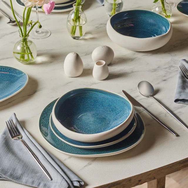 Karaca Earth Collection New Galactic Oscar Reactive Glaze 55-pièces Service de table pour 12 personnes, Multi – Image 3