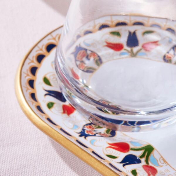 Set à thé KARACA Tulip , blanc & gold 6 pers- 12 pcs – Image 3
