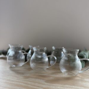 Verre Tombik strié avec poignée , 6 pcs