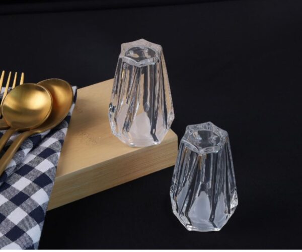 Salière & poivrier en verre , 2 pcs