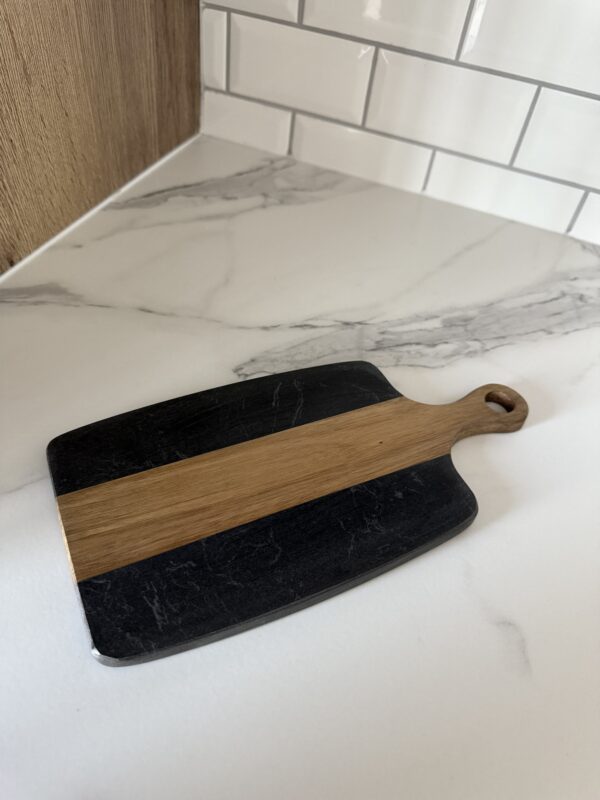 Planche Dalia en bois et marbre noir / gold