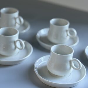 Set à café Espresso blanc, 6 pers