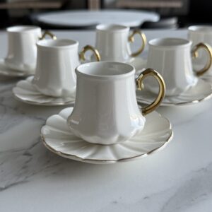 Set à café Tulay Blanc & Gold, 6 pers