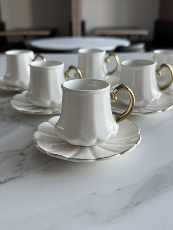 Set à café Tulay Blanc & Gold, 6 pers