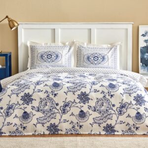 Coffret housse de couette , 4 pcs , 2 pers Karaca home Amar bleu et blanc