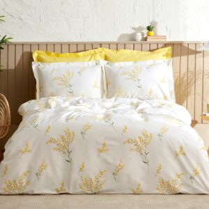 Coffret housse de couette , 4 pcs , 2 pers Karaca home Loretta jaune et blanc
