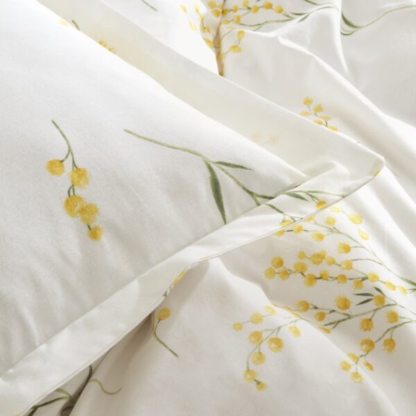 Coffret housse de couette , 4 pcs , 2 pers Karaca home Loretta jaune et blanc – Image 4