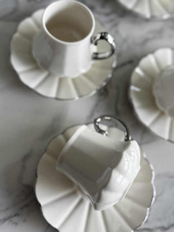 Set à café Tulay Blanc & Silver, 6 pers – Image 2